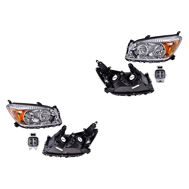 Par de Faros Rav4 2006 A 2008 Toyota Fdo Crom DEPO .