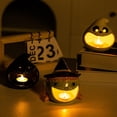 thumbnail image 6 of Halloween Pumpkin Tealight Holders with Glowing Faces, Table Centerpieces for Home Party Decorations, 6 of 20