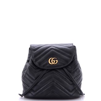 GUCCI GG Nylon Backpack, Rucksack, Daypack, and Leather, Black, 387071 Pre-Owned GUCCI GG Nylon Backpack, Rucksack, Daypack, and  main image 2