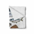 thumbnail image 2 of Bass Soft Flannel Fleece Throw Blanket, Digital Drawing Various Species of Fish on Plain Background Marine Themed Print, Cozy Plush for Indoor and Outdoor Use, 70" x 90", Multicolor, by Ambesonne, 2 of 6