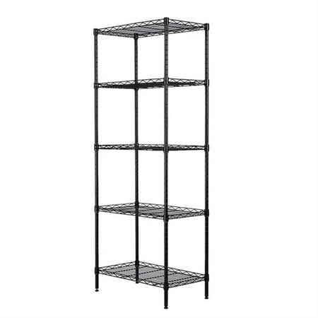 

Hassch 5-tier Metal Shelving Unit Storage Shelves Changeable Assembly Floor Standing Shelves for Wall Storage Black