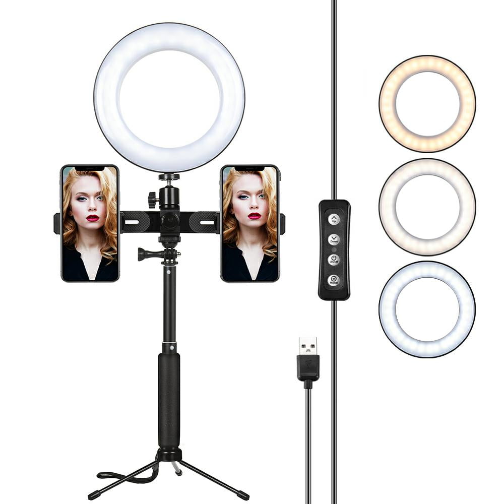 8" Selfie Ring Light with Tripod Stand & Cell Phone Holder Portable