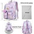 thumbnail image 3 of Girls Backpack Aesthetic Backpack for Teen Girl Cute School Bag Bookbag Anime School Backpacks for Girls,Light Purple, 3 of 6