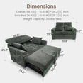 thumbnail image 3 of Marrber 51.6" Convertible Pull-Out Sofa Bed Sleeper Loveseat with Backrest, suitable for small spaces, chenille dark green, 3 of 7