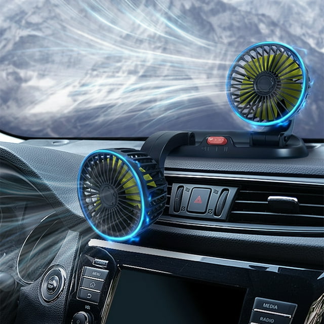 stanreset ABS Car Dashboard Fan Foldable Rotary Replacement Universal Self-adhesive Automotive Vehicle Cooling Fans Cooler 24V