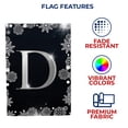 thumbnail image 4 of America Forever Winter Monogram Letter D House Flag Vertical Double Sided 28 x 40 inches Christmas Holiday Seasonal Flags for Outdoor, Yard, Porch Decoration, Silver Snowflakes Decoration, 4 of 4