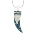 thumbnail image 2 of Sterling Silver with Natural Blue and White Diamond Horn Pendant, 2 of 7