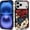 Black Red Flowers, variant on Case for iPhone 17 Air, Shockproof Hard Shell Soft Silicone 2 in 1 Hybrid Shockproof Bumper Drop Protective The Sun Shines On The Waves