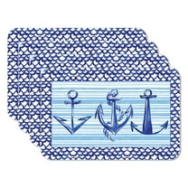 CounterArt "Anchors Away" 4-Pack Reversible Tabletop Placemats