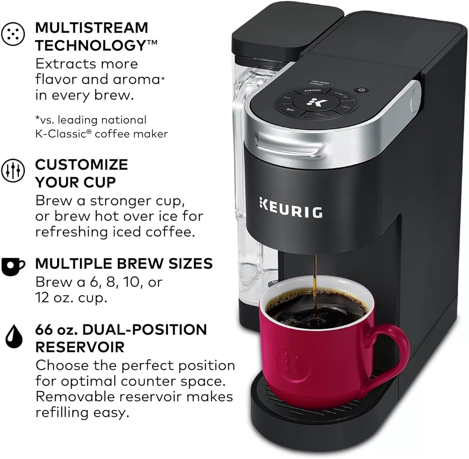 Restored Keurig KSK910BK K-Supreme Single Serve K-Cup Pod Coffee Maker, Black (Refurbished)