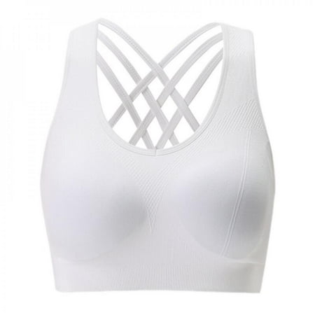 

Fantadool Women s U Neck Breast Support Back Cross Sling Sports Bra High Elastic Shockproof Breathable Running Bra Underwear