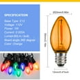 thumbnail image 3 of Ruiandsion E12 Orange LED Lighting Bulb 110V Candle Shape C7 Base 80 LM for Christmas Decorations Halloween Party Festive,Pack-10, 3 of 10
