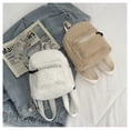 thumbnail image 2 of Mini Mochila De felpa de Color sólido para mujer y niña pequeña, Mochila pequeña elegante a la moda, suave, para ir de compras a la calle, para Otoño e Invierno Fivean unisex, 2 of 2