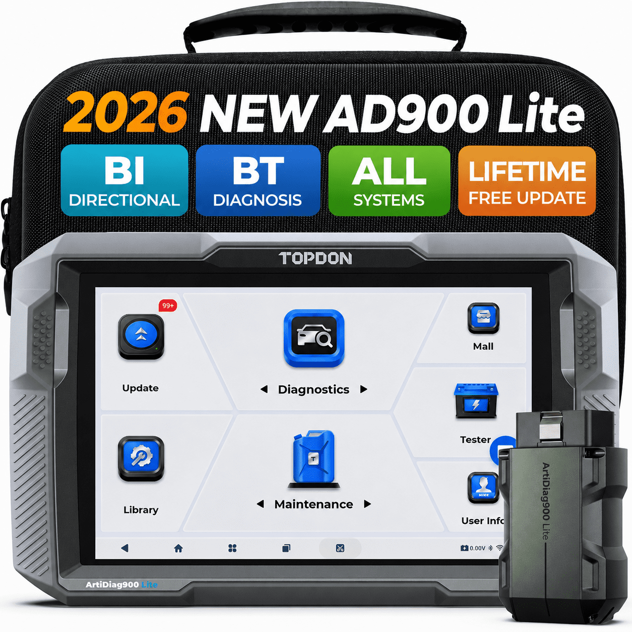 TOPDON Car Diagnostic Scan Tool AD900 LITE OBD2 Scanner, All System Scanner with Active Test, 8+ Reset Services, Lifetime Free Updates