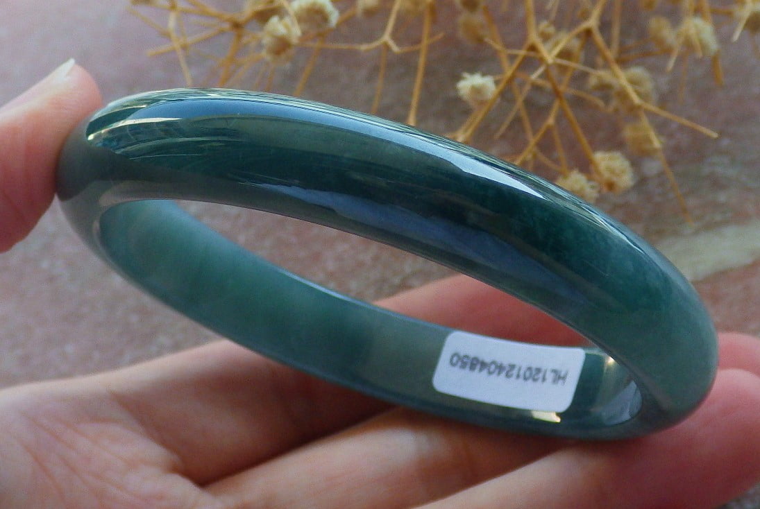 Icy Green Natural A JADE Jadeite Bangle Bracelet 60 mm 684436 TN