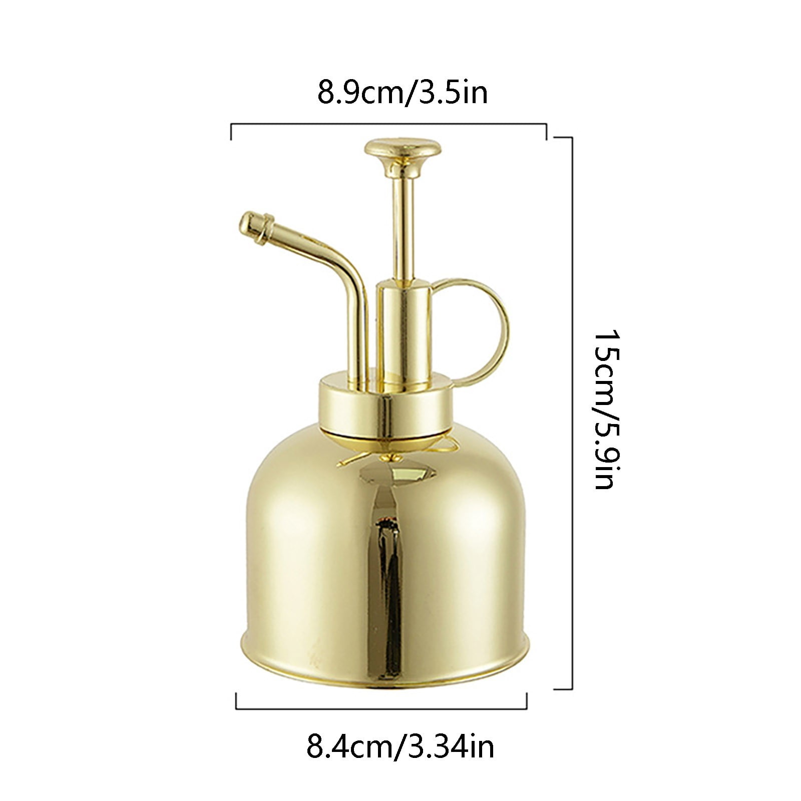 Stainless Steel Watering Can - Modern Small Watering Tool with Spray for Indoor Outdoor Potted Plants, Garden Spray Bottle (Black)