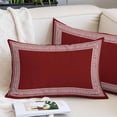 thumbnail image 2 of Red Geometric Small Pillow Covers, Country Farm Traditional Chinese Tile Soft Breathable Throw Pillow Cases with Invisible Zipper, Decorative Pillowcase Pillows Protectors for Sofa Bed Chair 12"x20", 2 of 9