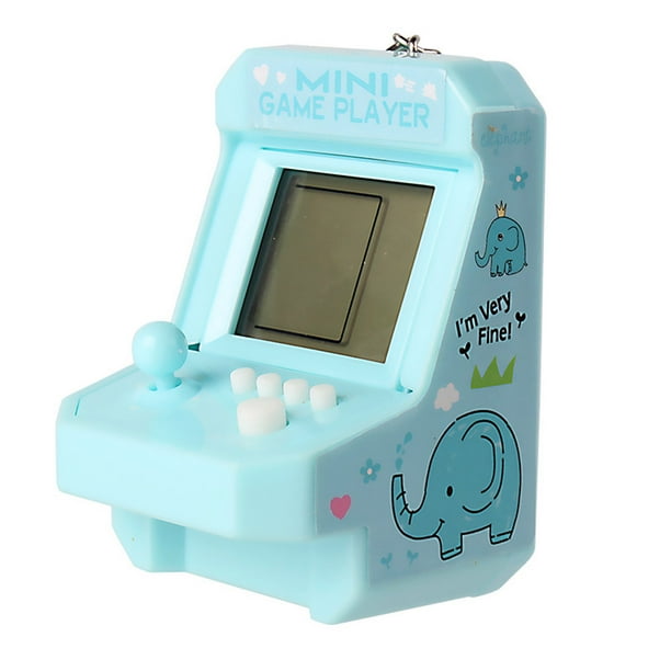 Inteprter Mini consola de juegos portátil para adultos, llavero portátil para niños, bolso, mochila, monedero, llavero, regalo de decoración Videojuegos y accesorios Azul