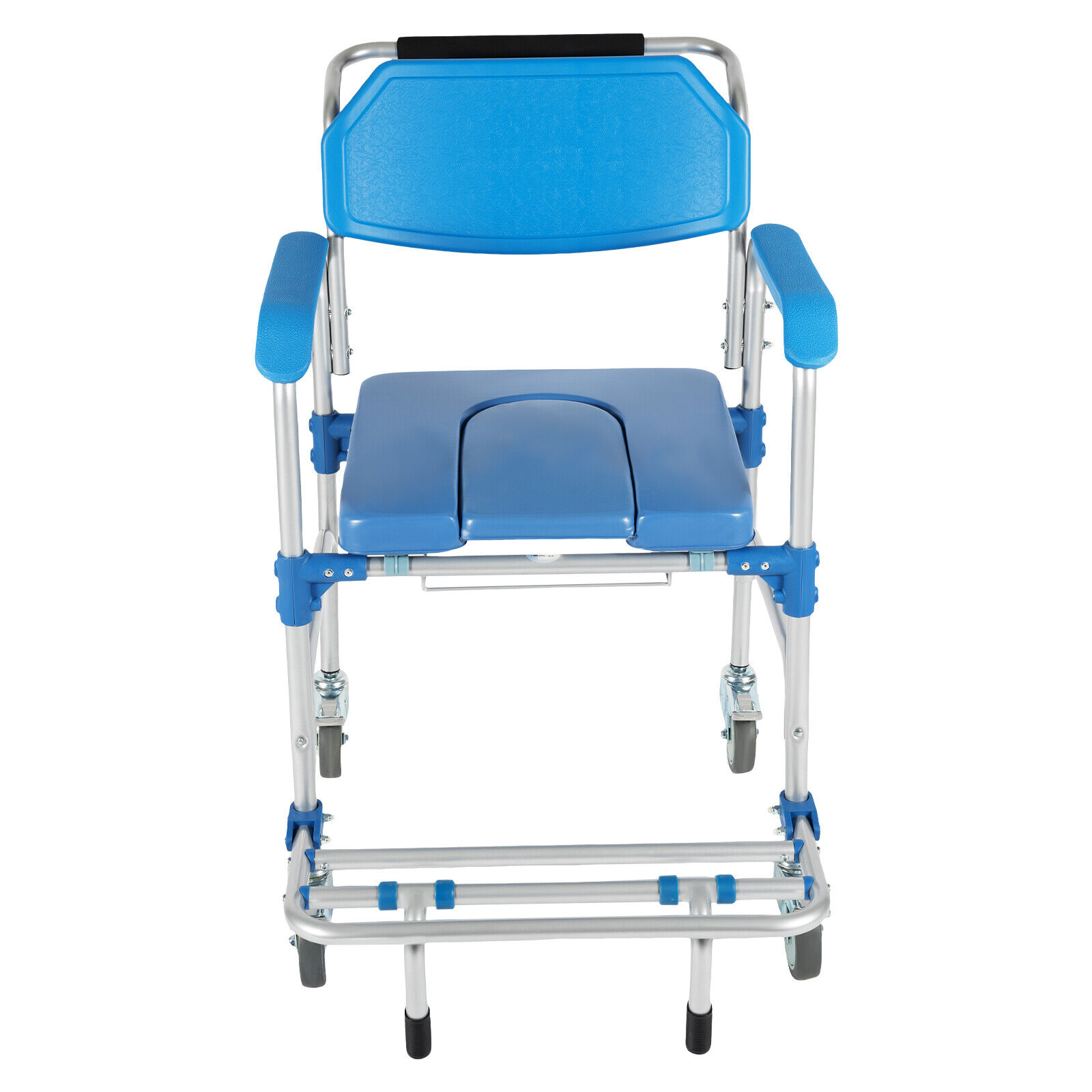 Elderly Shower Wheelchair,350lb Beside Commodes,Shower Potty Transport Chair,Bath Wheelchair Hight Adjustable,Flip Up Footrests Perfect for Handicap Disabled Travel Use