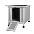 thumbnail image 2 of Senbabe Wooden Small Rabbit Houses, Bunny Cage with Openable Roof, Pet Shelter for Guinea Pig Hamster, Gray, 2 of 7