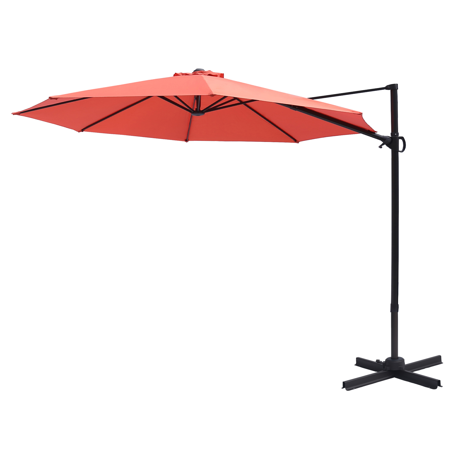 FLAME&SHADE 10 ft Cantilever Offset Outdoor Patio Umbrella with Base