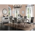 thumbnail image 2 of Formal Dining Chairs Of 2, Antique Silver Finish, Grey Faux Leather Back Cushions Luxury Silver, Pu Cushion Seats, Classic Design, 2 of 6