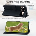 thumbnail image 5 of ELEHOLD Case for Google Pixel 8, Premium PU Leather Wallet Flip Case Folio Cover with Card Holder Kickstand,Black, 5 of 6