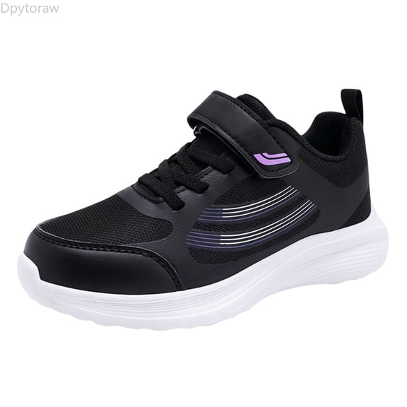Dpytoraw Girls Sneakers Kids Running Shoes Breathable Mesh Lightweight Comfortable Casual Sports Shoes For Children Age 4 12 Girls Athletic Shoes Size Black 4.5-5 Years