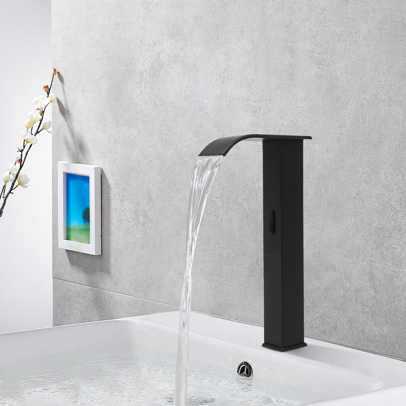 Miumaeov Automatic Motion Infrared Sensor Faucets Smart Touchless Bathroom Sink Faucet Black