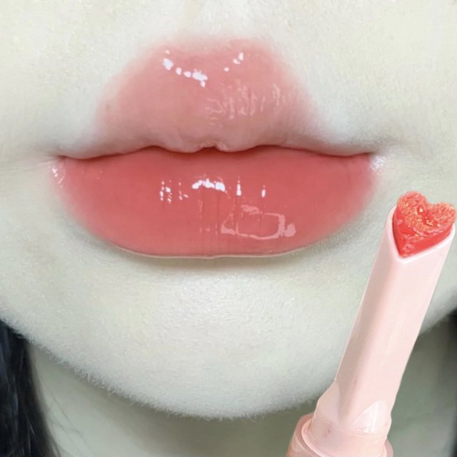 Lápiz Labial En Forma De Corazón Húmedo Impermeable Encantador No Se Desvanece Color Antiadherente Taza