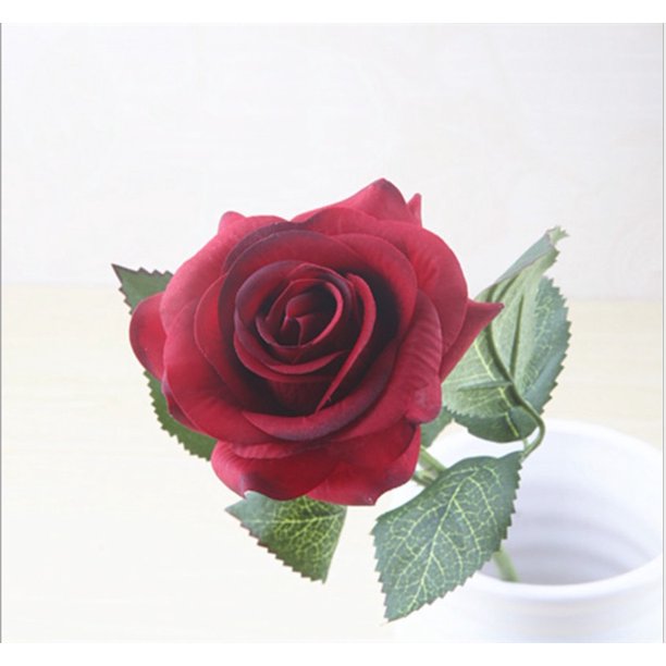 Rosa de alta simulación, rosa hidratante de un solo toque, rosa artificial para sujetar con la mano, flor decorativa para el hogar
