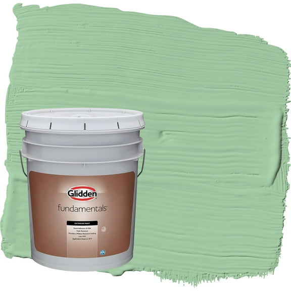 Glidden Fundamentals French Market / Green Satin Exterior Paint, 5 Gallon