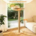 thumbnail image 3 of Cat Window Perch with Scratching Post, 46" Adjustable Tall Scratching Posts & Suction Cup – Gray Fluffy Cusion, Multi-Level Perch for Climbing, Bird Watching, Play (Drilling-Free), 3 of 10