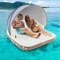 Costway Inflatable Pool Float Summer Swimming Island with Retractable ...