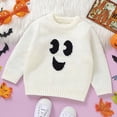 thumbnail image 2 of Odeerbi Toddler Boys Girls Halloween Sweater Cute Winter Thermal Knit Crewneck Sweater Infant Halloween Cute Sweater Baby Knitted Tops Toddler Clothes White, 2 of 7