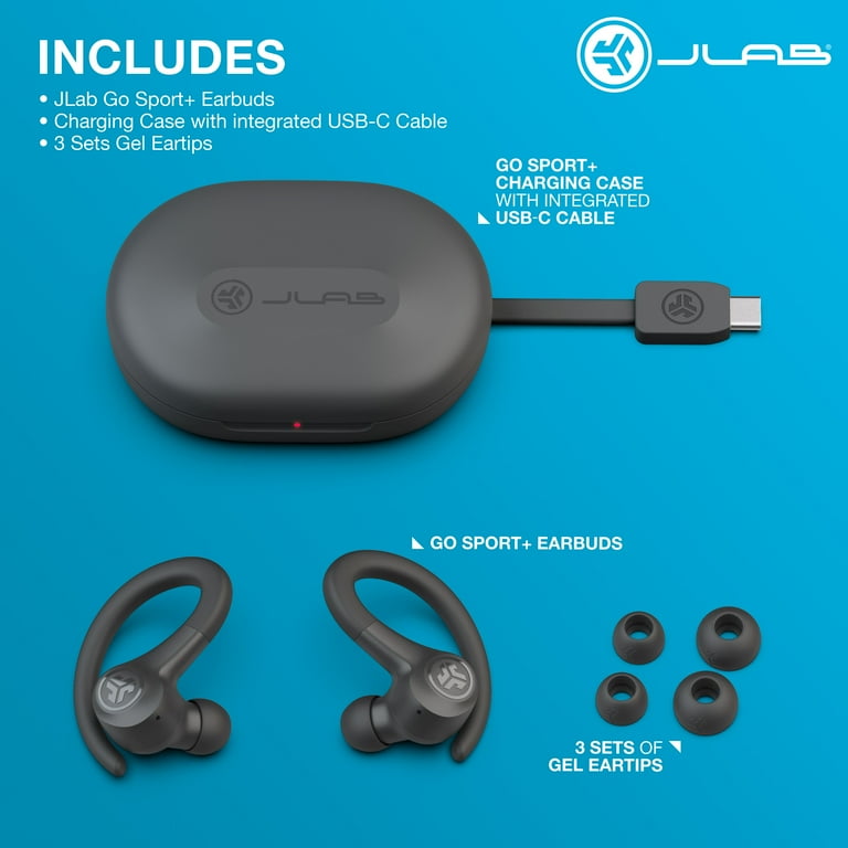 JLab Wireless Earbuds with 35+ Hr Playtime, Secure Earhook, Custom - Main Image