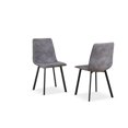 thumbnail image 3 of Topline Home Furnishings Grey Velvet Chairs, 3 of 3