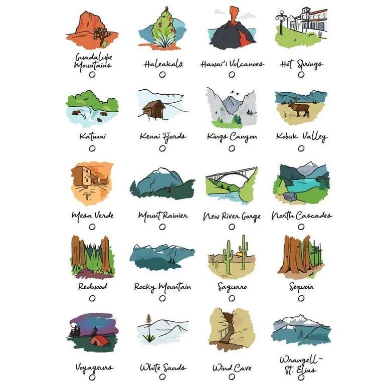 howdy-ranger-63-national-parks-illustrated-checklist-poster-with-new-river-gorge-walmart-com