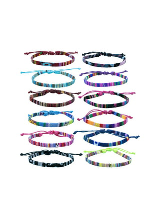 Frog Sac 6 Beaded Bracelets for Girls, Silicone Bracelet Pack for Kids, Cute Bead Bracelets, Vsco Girl Birthday Party Favors for Teens