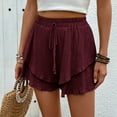 thumbnail image 5 of cfhntfmh Women Flowy Shorts Ruffle Shorts Skirts Boho Summer Tennis Casual Mini Skirts Baggy Wide Leg Shorts, 5 of 7