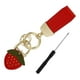 thumbnail image 4 of Llavero de fresa de cuero sintético, estilo kawaii, adorable accesorio de fresa para llaves de coche, carteras y bolsos para mujeres y niñas, 4 of 7