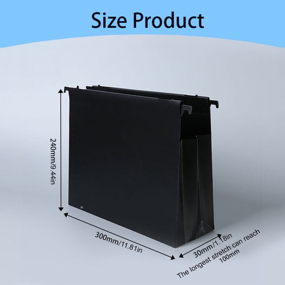Clearance Sale! 1PC Expanding Hanging File, Plastic Pocket Organizer with Dividers & Insertable Tabs, PP for Home & Office, (One Size, Black)