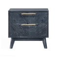 thumbnail image 5 of Benjara Cid Coy 23" Nightstand- 2 Drawers with Gold Metal Handles- Ash Gray, 5 of 6