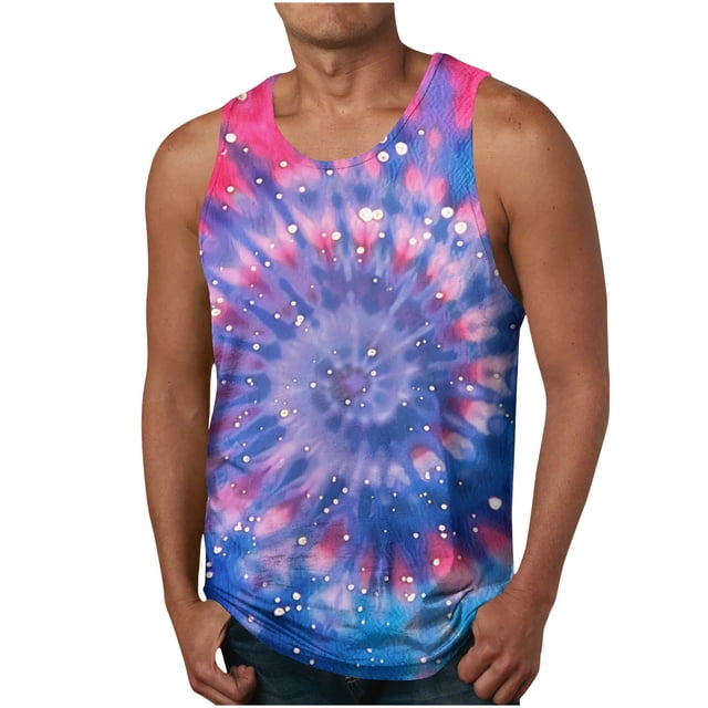 Styesk Débardeurs Hommes Débardeur Imprimé Décontracté Sport Sans Manches Col Rond T-shirt Débardeur