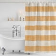thumbnail image 3 of Burnt Orange Striped Shower Curtain, Waterproof Shower Curtains for Bathroom, Farmhouse Vintage Stripes Washable Fabric Bathtub Curtain Set Bath Decor with 12 Hooks Extra Long 72"x96", 3 of 8