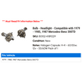 thumbnail image 2 of Bulb - Headlight - Compatible with 1979 - 1985, 1987 Mercedes-Benz 300TD 1980 1981 1982 1983 1984, 2 of 2