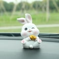 thumbnail image 3 of relayinert Zodiac Big Ear Rabbit Car Ornament Creative Cute Shaking Head Car Ornament, 3 of 8