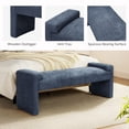 thumbnail image 3 of Tina's Home 58'' Upholstered Bench Chenille Boucle Modern Accent Bench End of Bedroom Entryway Slate-Blue, 3 of 7