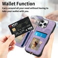 thumbnail image 3 of Dteck for iPhone 16 Pro Case Wallet with Card Holder,Ring Stand,RFID-Blocking PU Leather Protective Magnetic Flip Cover with Wrist Strap for iPhone 16 Pro 6.3",Purple, 3 of 10
