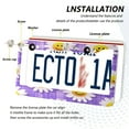 thumbnail image 5 of 2-Pack Aluminum License Plate Frame with 2 Holes for GM License Plate Cover with Free Screws Cute Smiling Daisies on Purple, 5 of 8